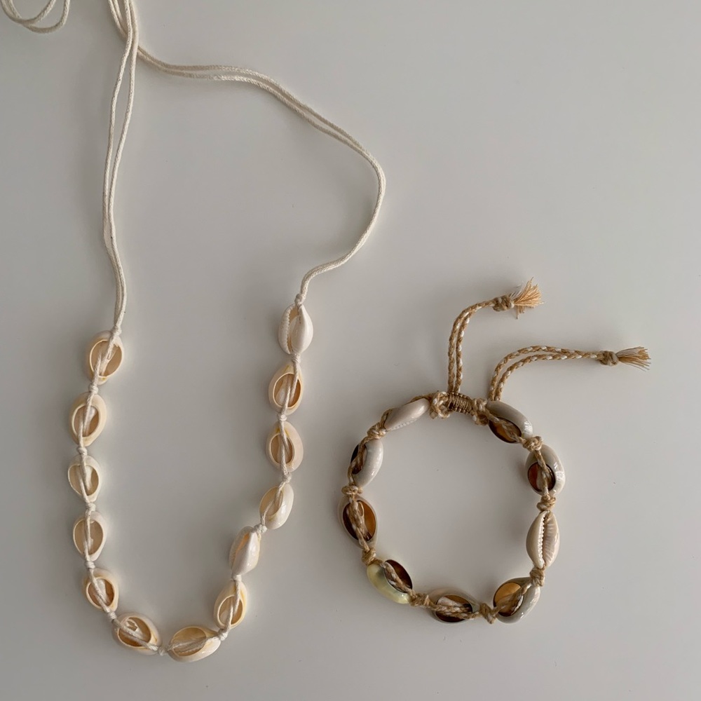 ZARA Shell Necklace and Anklet Set